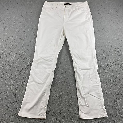 #ad NYDJ Chino Pants Womens 14 Lift Tuck Technology White Cotton Blend Trouser $11.70