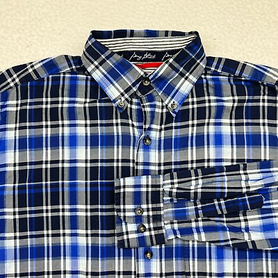 #ad Wrangler George Straight Shirt Western Cowboy Men#x27;s Long Sleeve S Blue Plaid $15.26