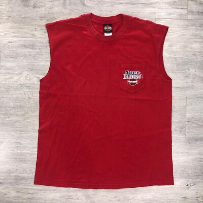 #ad Harley Davidson Men’s XL Extra Large T shirt Tank Seacoast North Hampton NH Red $22.55