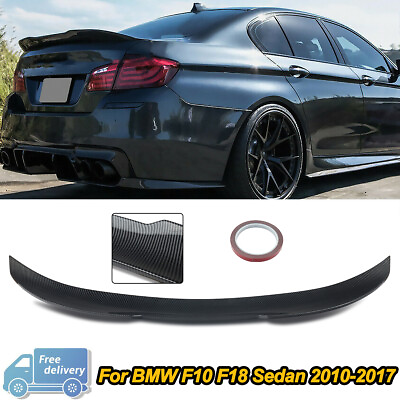 #ad PSM Style Rear Spoiler Lip Wing For BMW 5 Series F10 F18 2010 2017 Carbon Style $75.03