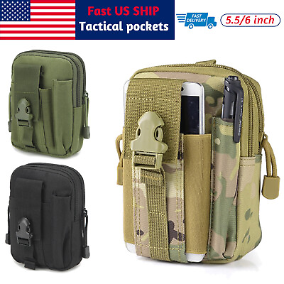 #ad Tactical Molle Pouch EDC Multi purpose Belt Waist Pack Bag Utility Phone Pocket $6.95