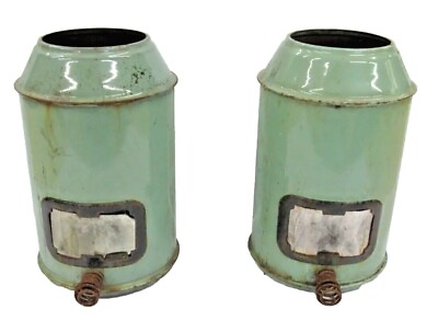 #ad Vintage Kerosene Heater Parts Green Enamel Chimney Antique Burner Rare #OK $125.00