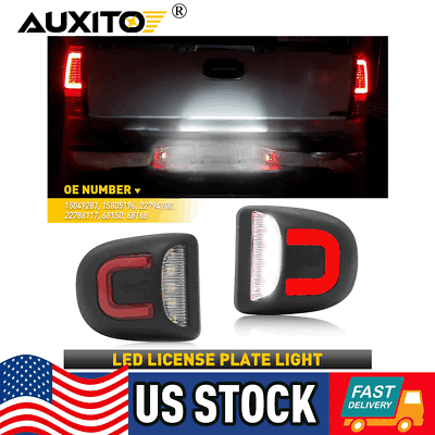 #ad #ad 2X LED License Plate Light Red DRL Tube For Chevy Silverado GMC Sierra 1500 2500 $13.99