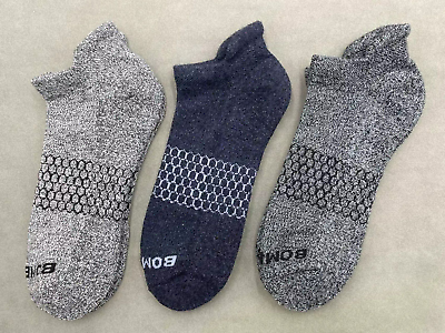 #ad 3 Pairs Men#x27;s Bombas Solid Ankle honeycomb 3 Colors Socks Size Large $20.90