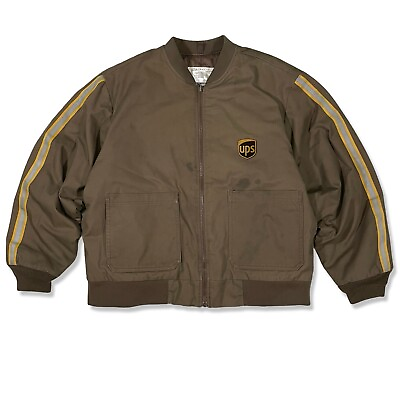 #ad UPS United Parcel Service Vintage Reversible Uniform Jacket Full Zip Size XL $79.99