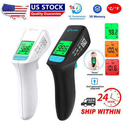 #ad Digital Non contact Infrared Forehead Thermometer LCD Temperature Gun Scan 2nd $11.98