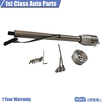 #ad 30quot;Tilt Manual Universal Natural Stainless Steel Steering Column amp; Wheel Adapter $158.35
