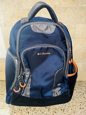 #ad Columbia Summit Rush Backpack Diaper Bag Navy Blue Large Changing Pad $24.83