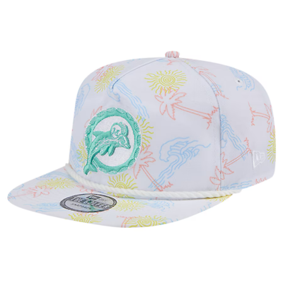 #ad Miami Dolphins New Era Throwback Vacay Golfer Rope 9FIFTY Snapback Hat Men#x27;s NFL $97.98
