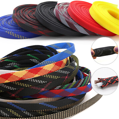 #ad 33 Colors Expandable Sleeve Wire Sheathing Harness Braided Cable Sleeving Loom $1.82