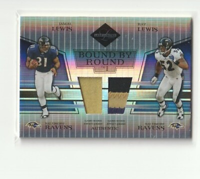 #ad 2004 Leaf Limited Jamal Lewis Ray Lewis Bound by Round Jersey ##x27;d 25 Ravens $48.99