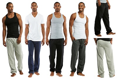 #ad #ad Mens Cotton Comfy Causal Lounge Sleep Pajamas PJ w Pockets Knit Pant S M L XL $10.99