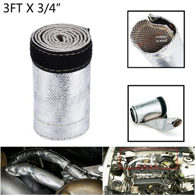 #ad 3FtX3 4quot; Insulation Sleeve Metallic Heat Shroud Sleeve Wire Hose Protect Cover $10.99