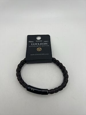 #ad Men#x27;s Lucleon Matter Woven Leather Bracelet With D.R. Initials LL BR147 22 $37.59