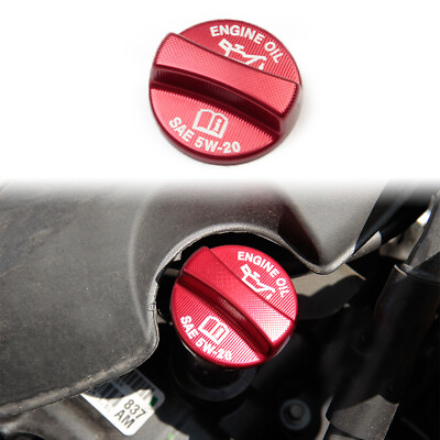 #ad Red Exterior Aluminium Alloy Cnc Engine Oil Cap Cover Trim Fit for Dodge Charger $12.99