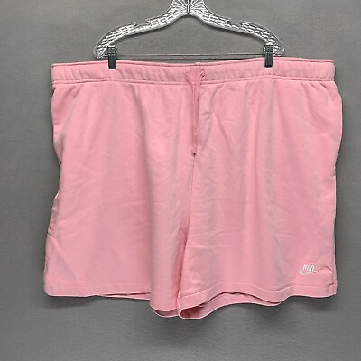 #ad Nike Womens Club Fleece Standard Fit Pink Drawstring Pull On Shorts 4X High Rise $20.00