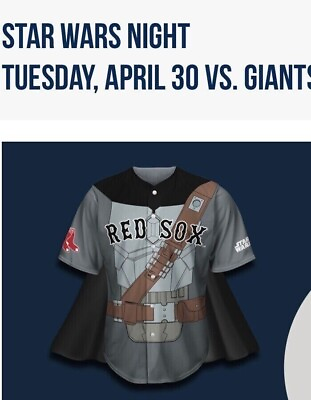 #ad 2024 Red Sox Star Wars Jersey Theme Night Promo Fenway 4 30 2024 New Size XL $39.95