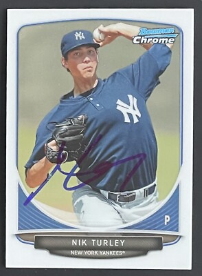 #ad 2013 Bowman Chrome Signed #BCP146 Nik Turley Yankees Autographed Card $1.62