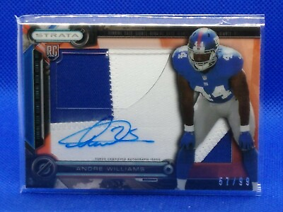 #ad Andre Williams 2014 Strata Clear Cut AUTOGRAPH ROOKIE PATCH #CCAR AW ***57 99*** $30.00