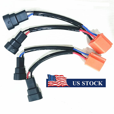 #ad 2x 100W 9006 9005 to H4 Headlight Bulb Conversion Sockets Wire Adapter Harness $12.19