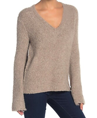 #ad 360 Sweater NEW Size Large Emory Soft Knit Sweater V Neck Wool Alpaca Womens $41.86