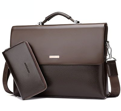 #ad New Mens Business Briefcase Shoulder Handbag Laptop Bag BLK $49.89