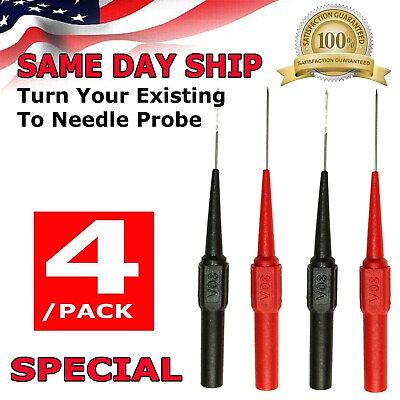 #ad 2 Pairs Needle tipped tip multimeter probes test leads FOR FLUKE tester 600V 1A $4.95