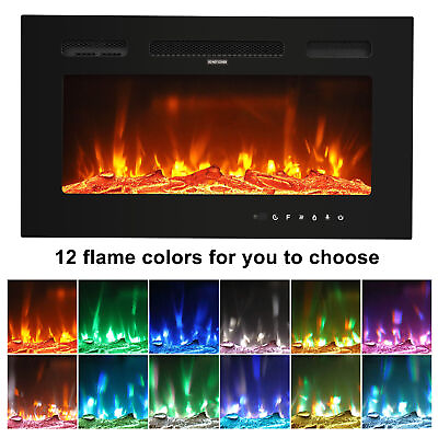 #ad Recessed Wall Mounted Electric Fireplace Insert Heater Remote LED FlameSlC $67.84