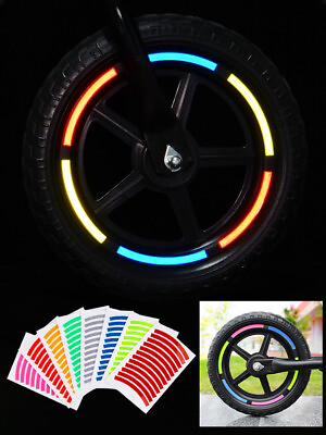 #ad 24pcs Car Motor Reflective Wheel Hub Rim Stripe Tape Decal Stickers Accessories $3.73