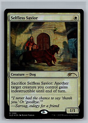 #ad Selfless Savior FOIL Magic the Gathering Randy Vargas Secret Lair MTG 1286 Dog $14.99