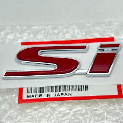 #ad GENUINE NEW 3D Red Si Emblem For honda civic 2Dr 4Dr Trunk Rear Badge Sticker $16.95