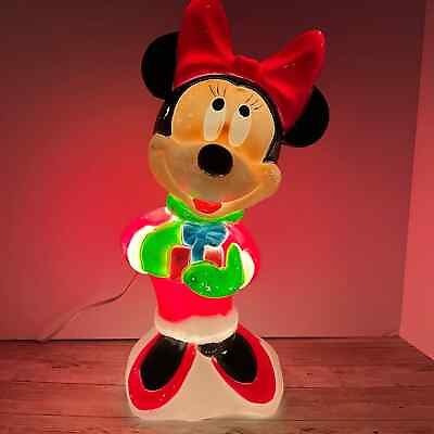 #ad VINTAGE Blow Mold Disney MINNIE MOUSE Christmas 18quot; Electric Tested Works $74.99