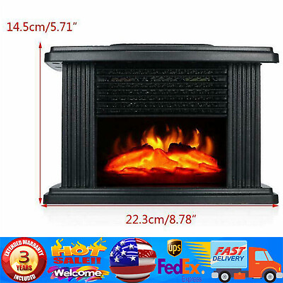 #ad New 1000W Electric Fireplace Standing Space Heater Stove 3D Flame Log Burner $49.30