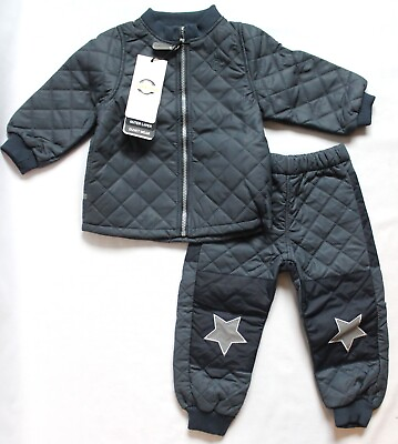 #ad Mikk Line Baby Size 92 24M US Quilted Top amp; Bottom Winter Snowsuit Set Blue $19.99