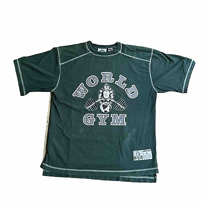 #ad Vintage World Gym Shirt Mens Large Gorilla Bodybuilder Contrast Stitch Boxy $95.00