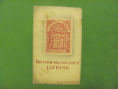 #ad THIS STAMP WILL TAKE A BIT OF LICKING 1912 POSTCARD W HALFPENNY 2 CENT POSTAGE $6.95