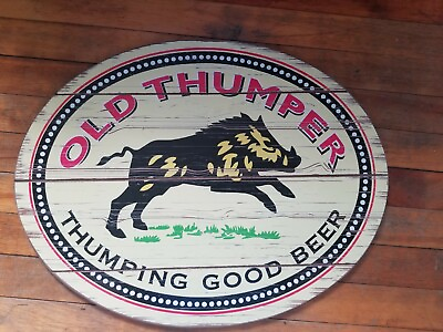 #ad Old Thumper quot;Thumping Good Beerquot; Beer Sign Wooden Boar Man Cave 24 X 18 $79.95