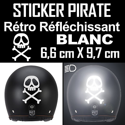 #ad Decal Sticker Retro Reflective Helmet Pirate Albator Capri Motorbike $7.35