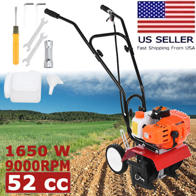 #ad 52cc 2 Stroke 9000RPM Garden Tiller Cultivator Gas Powered Tiller and Cultivator $179.99