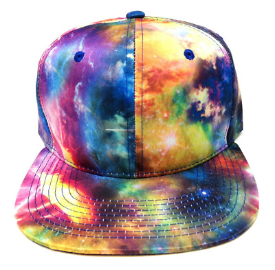 #ad TIE DYE GALAXY ALL OVER PRINT SNAPBACK HAT CAP ADJUSTABLE SPACE UNIVERSE RETRO $11.95