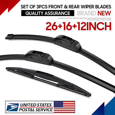 #ad Front and Rear Windshield Wiper Blade For Honda CRV CR V 2017 2023 Set 3 $17.89
