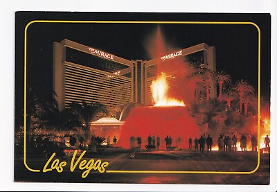 #ad Vintage Postcard Continental Las Vegas The Mirage Volcano $2.75