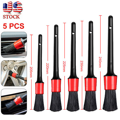 #ad 5Pcs Set Car Auto Detailing Brushes Interior For Cleaning Wheels Engine Air Vent $3.99