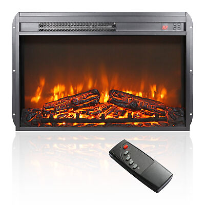 #ad 26 inch electric fireplace insert ultra thin heater remote control with timer $119.99