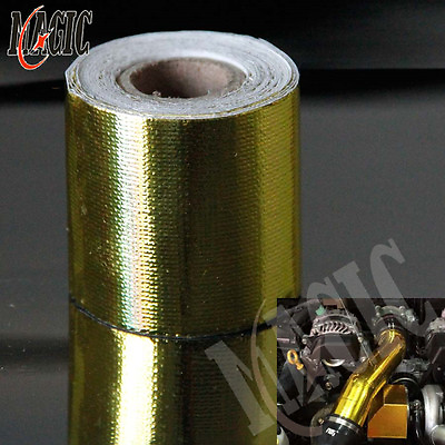 #ad 2quot;x15quot; Roll Self Adhesive Reflective Gold High Temperature Heat Shield Wrap Tape $14.63