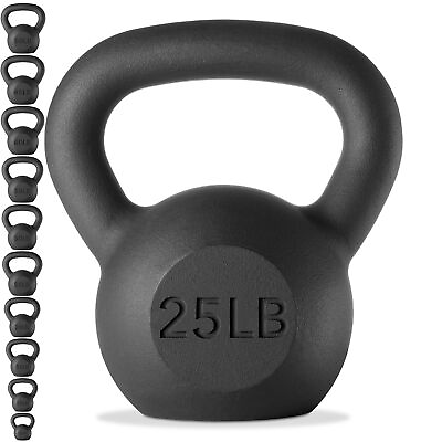 #ad Cast Iron Kettlebell 5 lb to 50 Pounds for Weight Lifting Workout $28.99