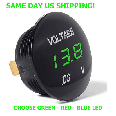 12V 24V Car Marine Motorcycle Green LED Digital Volt meter Voltage Battery Gauge $7.95