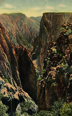 #ad Black Canon Of The Gunnison Showing Painted Cliffs Colorado Postcard $1.19