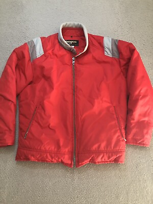 #ad Vintage Tempco Jacket Mens Large Goose Down USA Made Red Quilted Parka Coat Red $48.85