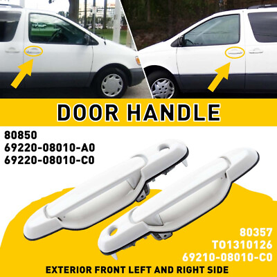 #ad Outside Door Handle Right Driver amp; Front Left Side For 98 03 Toyota Sienna White $21.99